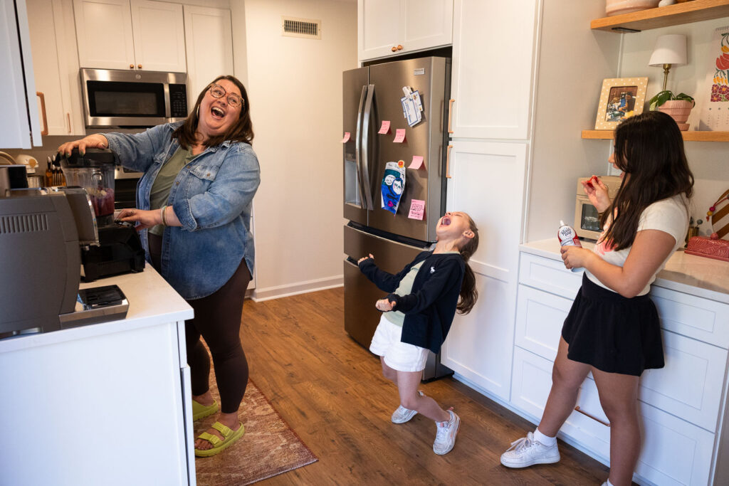 Springtime Candid Documentary Family Photos in Raleigh showing simple family traditions