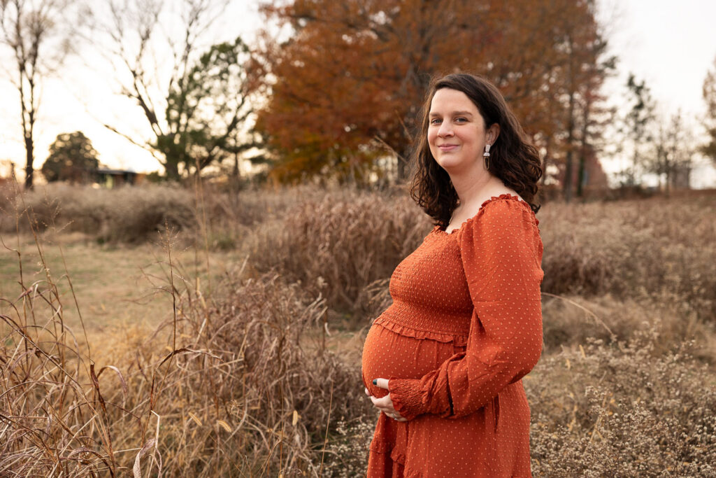 Portrait of pregnant mom at NCMA maternity session